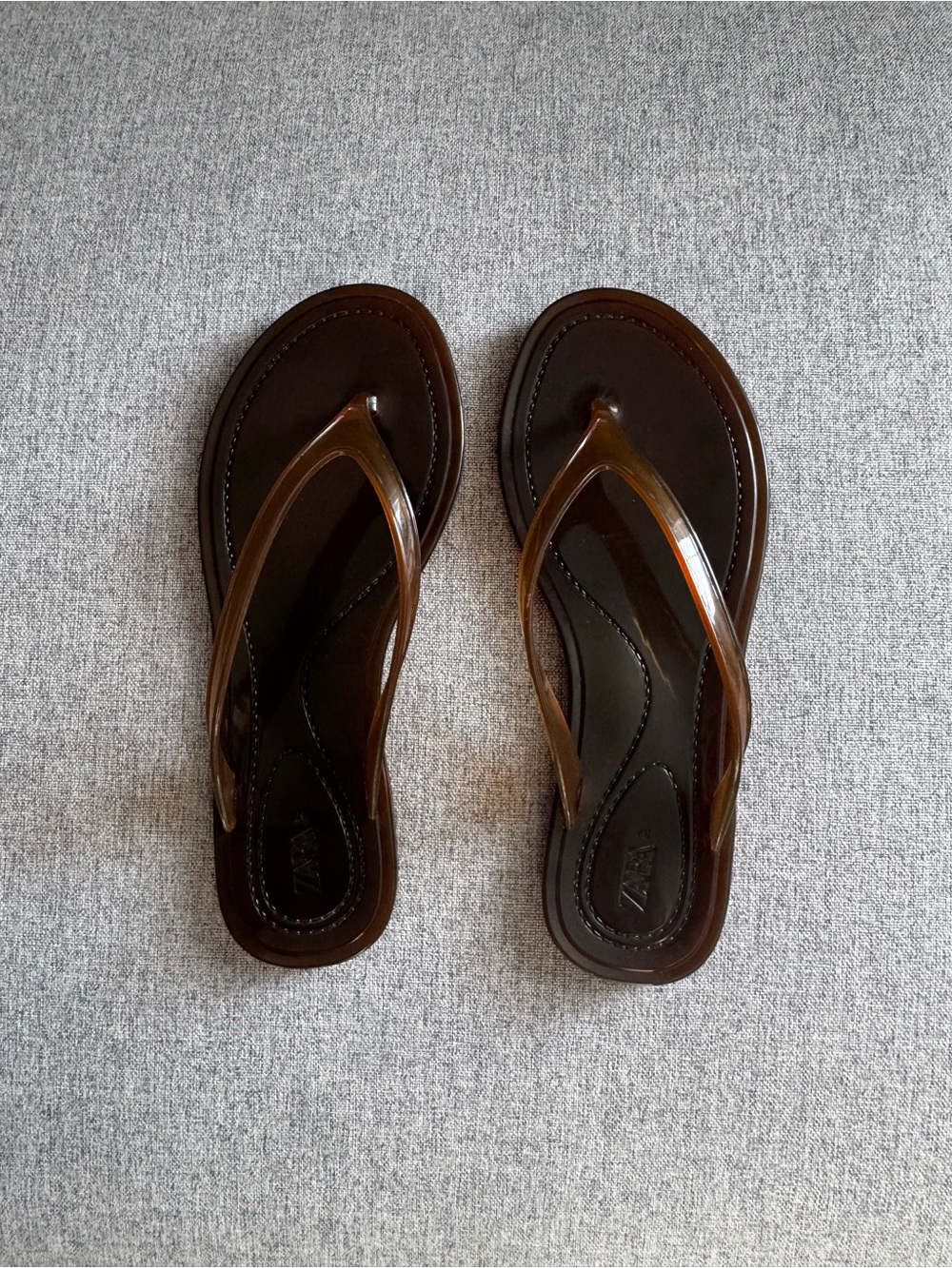 Zara Brown Translucent Strap Jelly Sandals - Picture 3 of 5